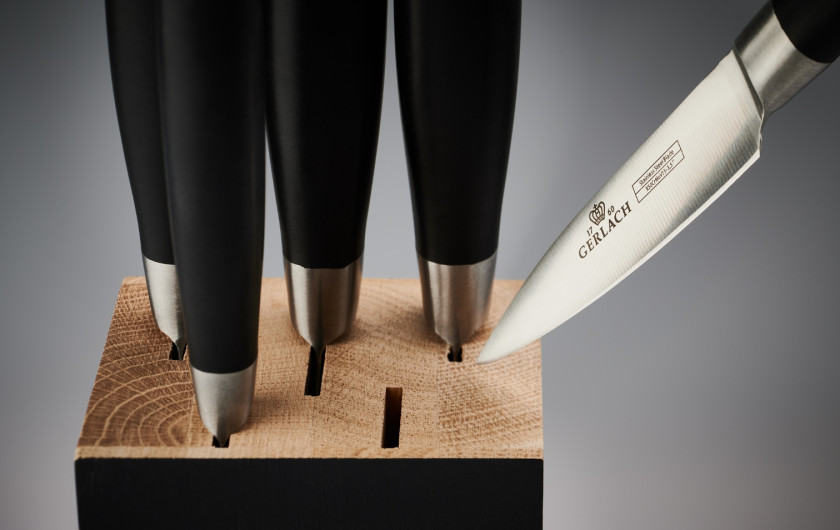 DECO BLACK Knife Block Set + Knife Sharpener DECO BLACK Knife Block Set + Knife Sharpener
