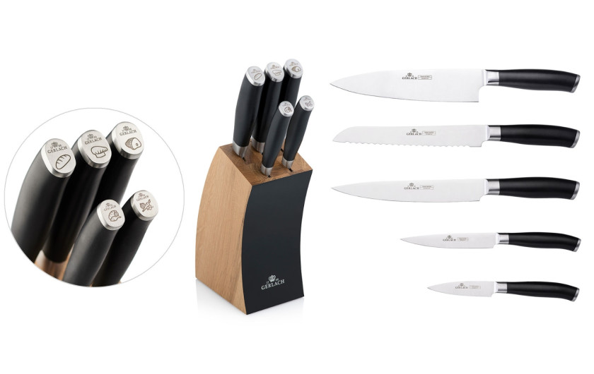 Set of knives in a DECO BLACK block