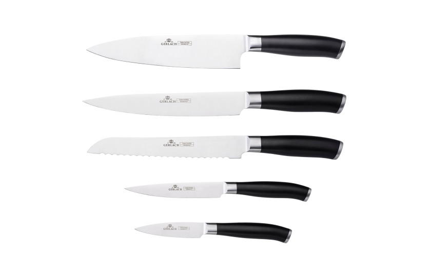 Set of knives in a DECO BLACK block