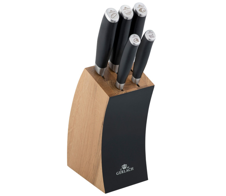 Set of knives in a DECO BLACK block