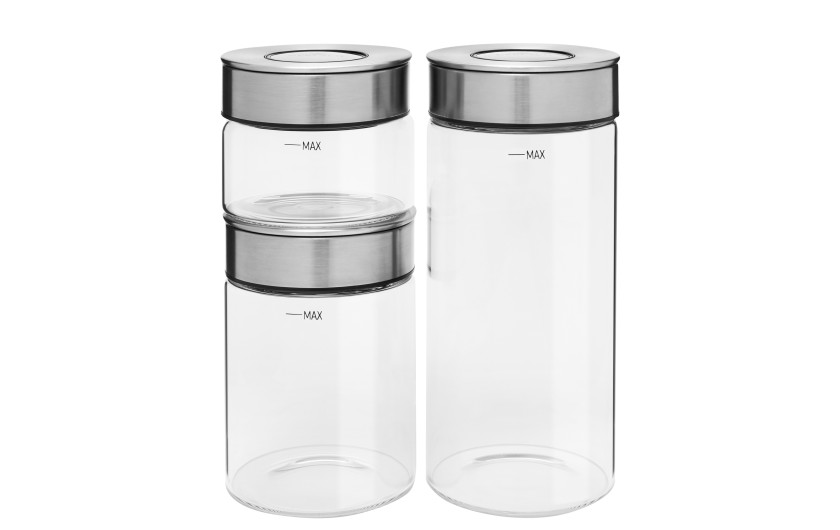 Ambiente set of containers with steel lid, 3 pieces.