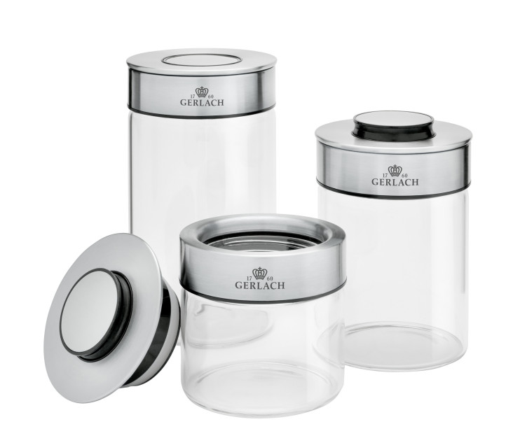 Ambiente set of containers with steel lid, 3 pieces.