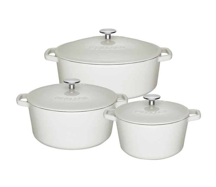 NATUR IRON 3-piece set: Cast iron roasting pan 5.5L + Cast iron pot 3L + Cast iron pot 5L