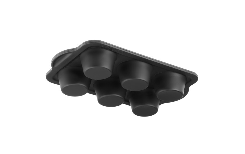 Silicone mold for baking 6 muffins SMART BLACK