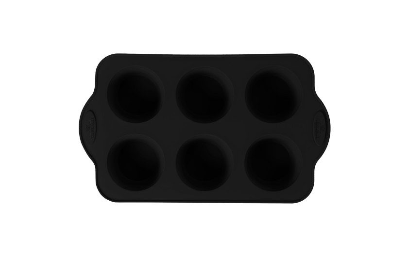 Silicone mold for baking 6 muffins SMART BLACK