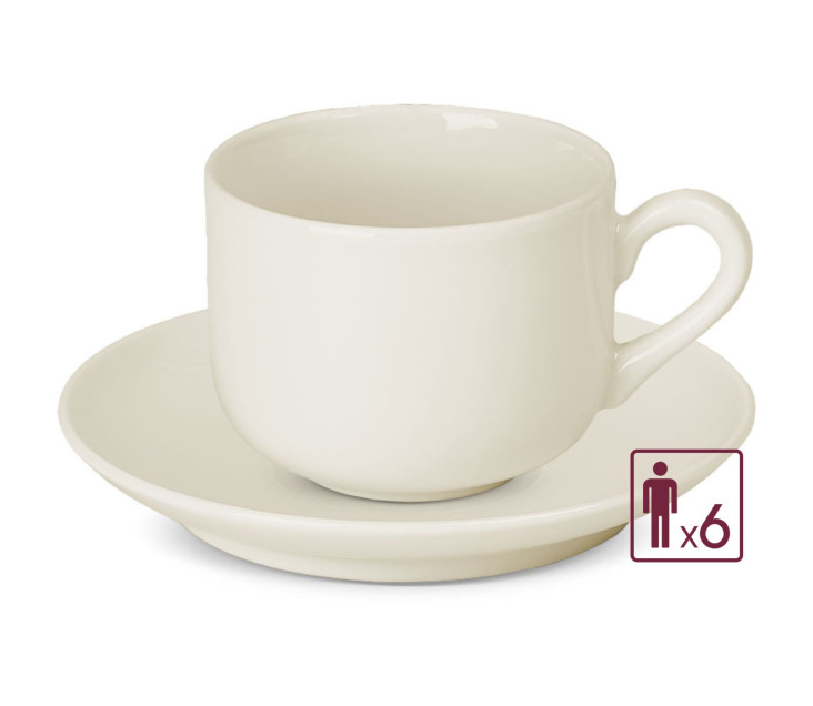 FLOW Set of cups with saucers 12 pcs / 6 people.