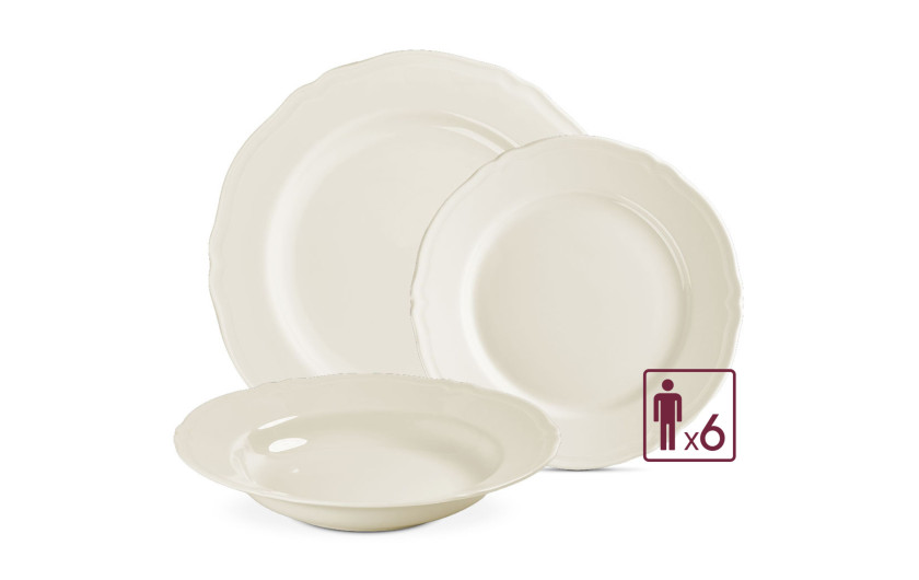 RETRO Set of 18 dinner plates for 6 people.
