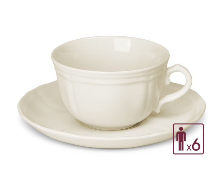 RETRO Set of cups with saucers 12 pcs / 6 people.