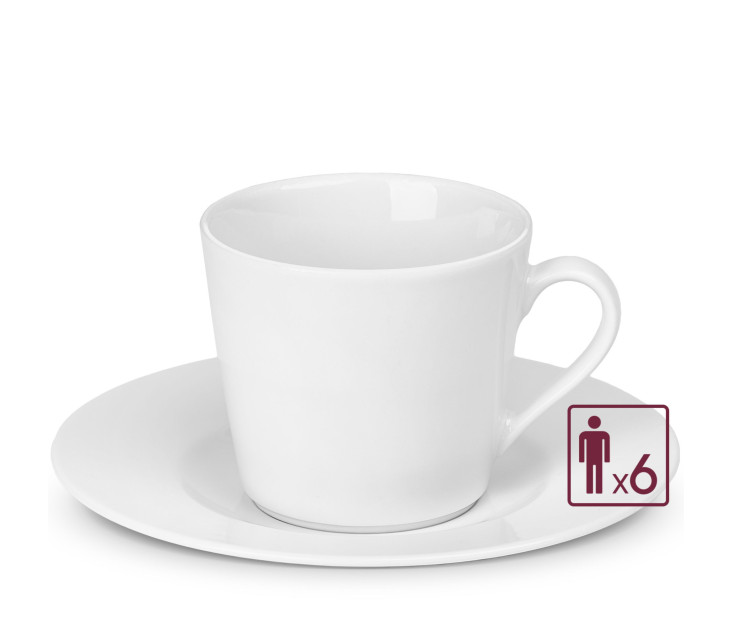 MODERN Set of cups with saucers 12 pcs/6 people.