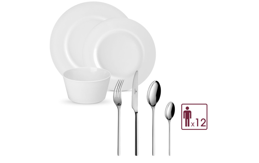 MODERN Dining set 36 pieces/12 persons. Cutlery set 2x24 pieces, polished MODERN.