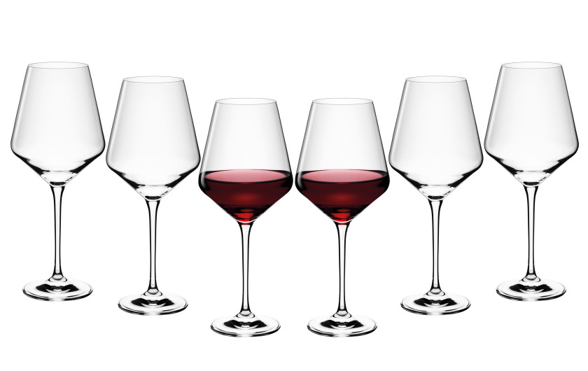 MODERN Red Wine Glasses 6 el