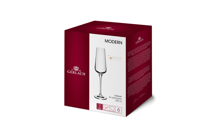 MODERN Champagne Glasses 6 pcs