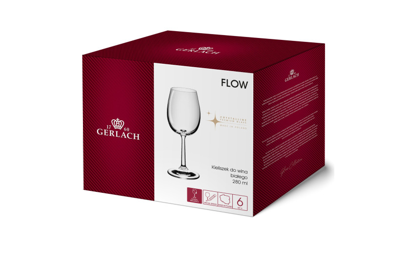 FLOW White Wine Glasses 6 pcs