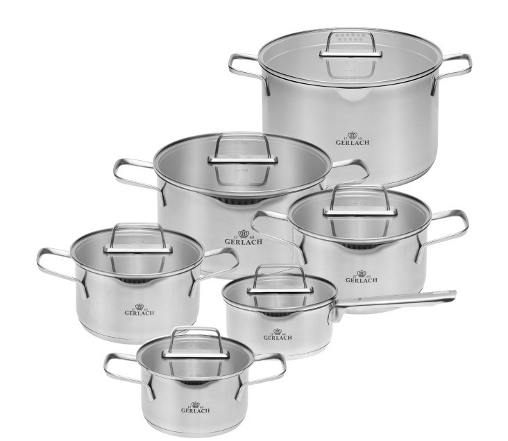 10-piece pot set AMBIENTE + AMBIENTE 10L pot