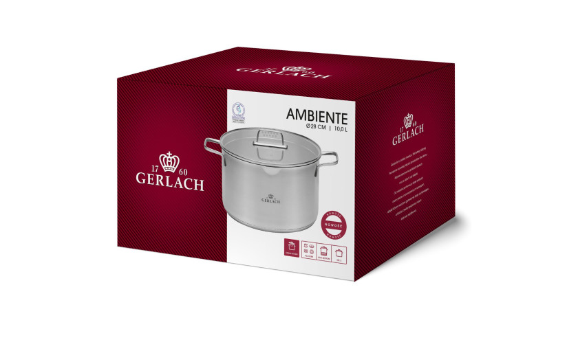 10-piece pot set AMBIENTE + AMBIENTE 10L pot