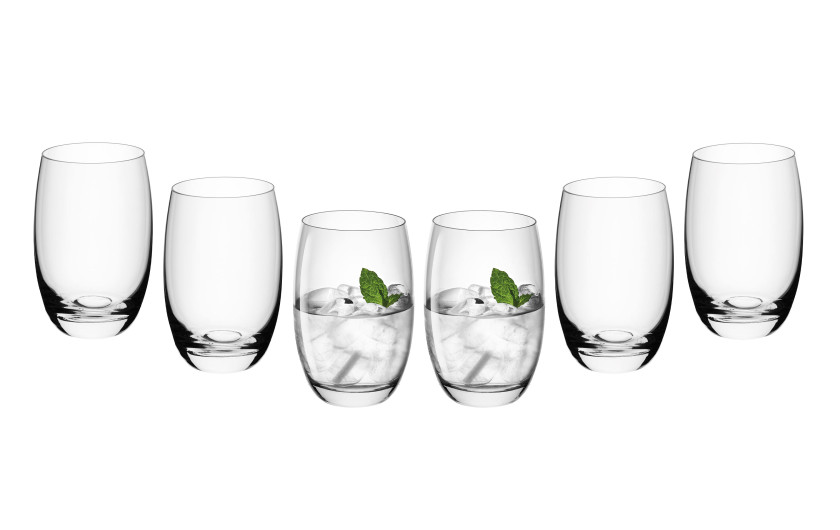 FLOW complete set of glasses and cups + cutlery set for 6 people