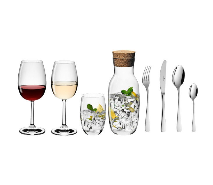 FLOW cutlery set + glasses set + cup set + carafe