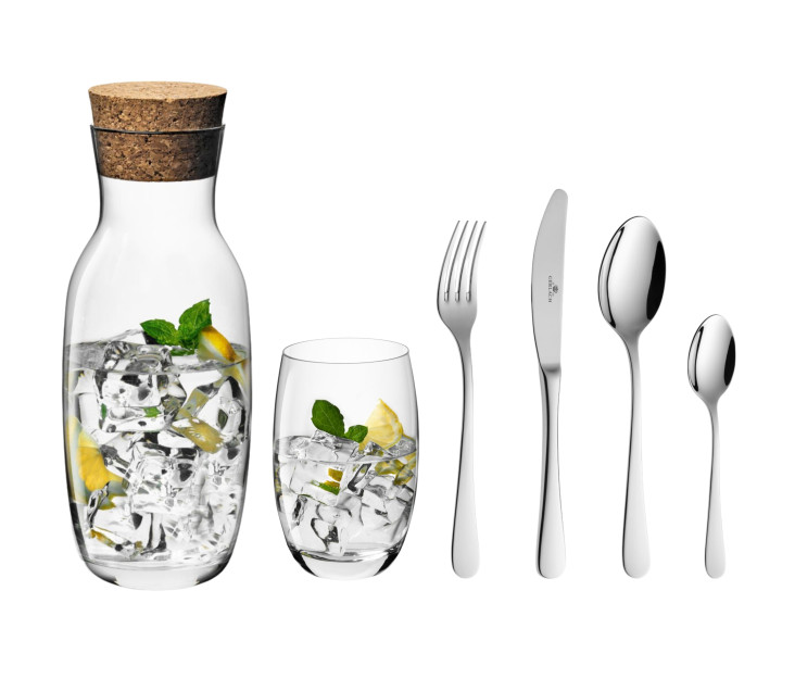 FLOW cutlery set + glasses + carafe for 6 people