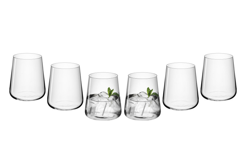 MODERN carafe + set of glasses for white and red wine + glasses + cutlery set for 6 people