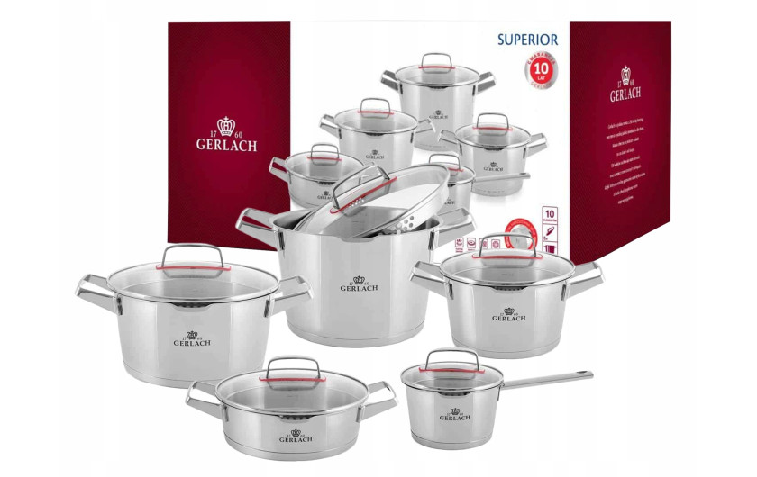 10-piece pot set SUPERIOR + 6L pressure cooker AMBIENTE