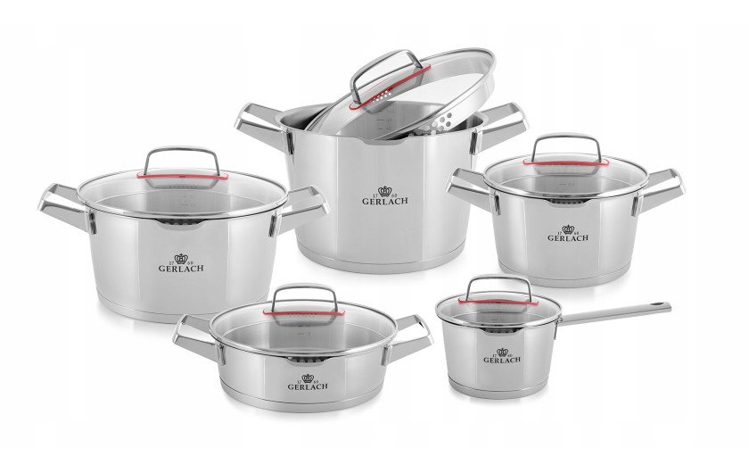 10-piece pot set SUPERIOR + 6L pressure cooker AMBIENTE