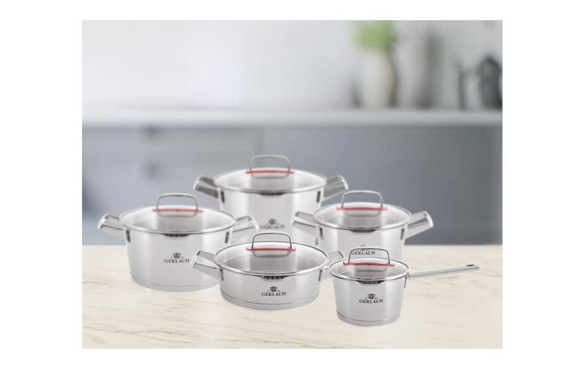 10-piece pot set SUPERIOR + 6L pressure cooker AMBIENTE