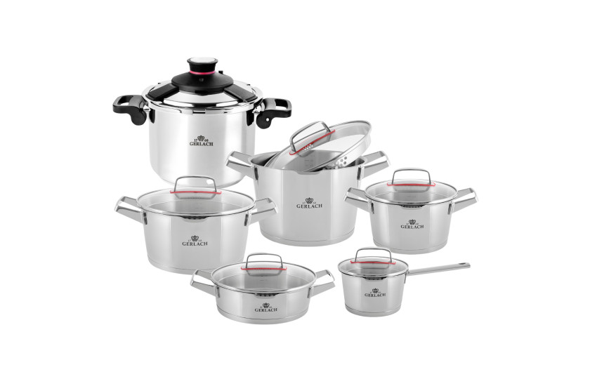 10-piece pot set SUPERIOR + 6L pressure cooker AMBIENTE