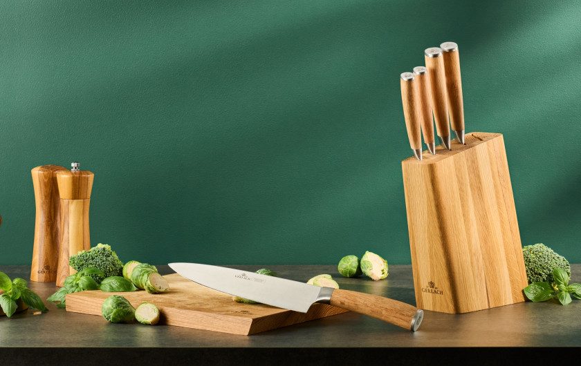 Knife set in block NATUR