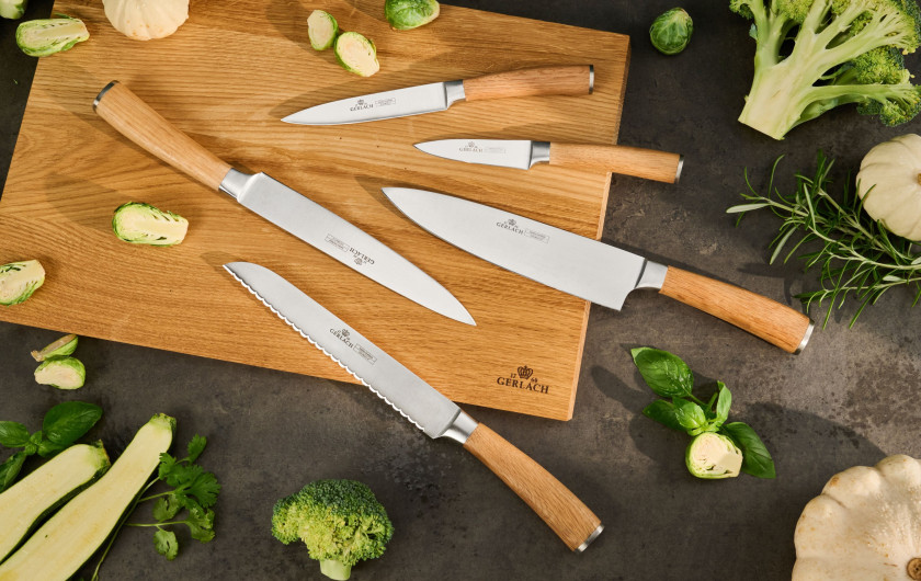 Knife set in block NATUR