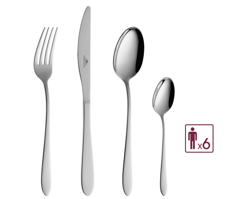 24-piece cutlery set glossy Delicato