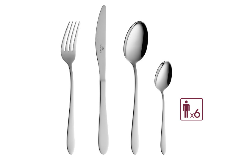 24-piece cutlery set glossy Delicato