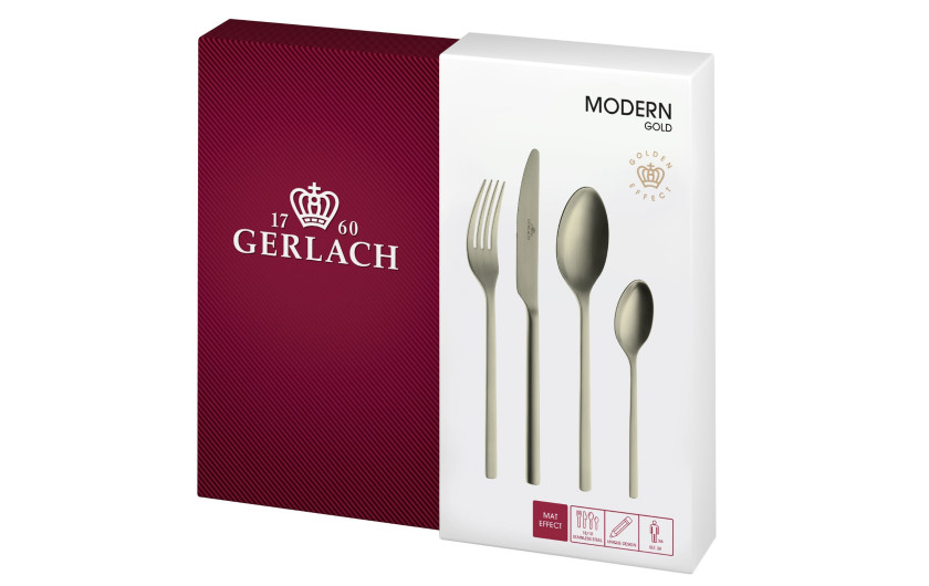 24-Piece Cutlery Set MODERN GOLD Matt Finish