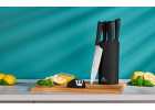 Set of knives in the SMART BLACK block + SMART Mini sharpener + NATUR oak cutting board 30x24 cm Set of knives in the SMART BLACK block + SMART Mini sharpener + NATUR oak cutting board 30x24 cm