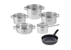 Prestige Plus 10-piece pot set + deep frying pan Contrast Procoat 24cm