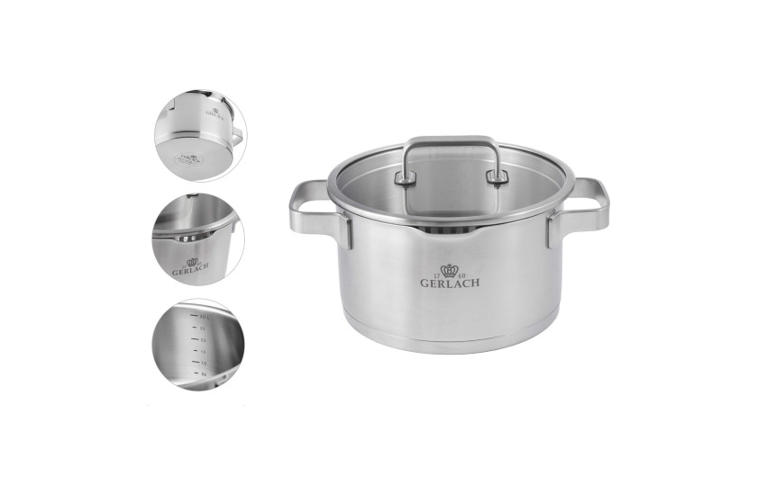 Prestige Plus 10-piece pot set + deep frying pan Contrast Procoat 24cm