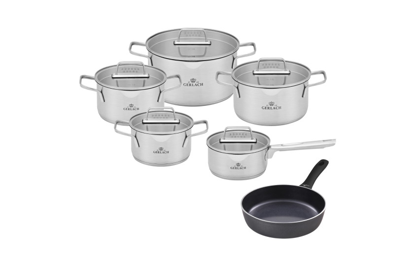 Ambiente pot set 10 pcs + Contrast Procoat 28cm deep frying pan