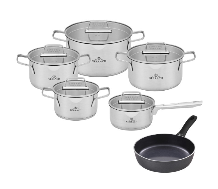 Ambiente pot set 10 pcs + Contrast Procoat deep frying pan 24cm