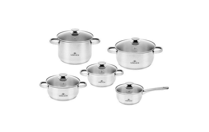 First 10-piece pot set + 24cm deep frying pan Contrast Procoat