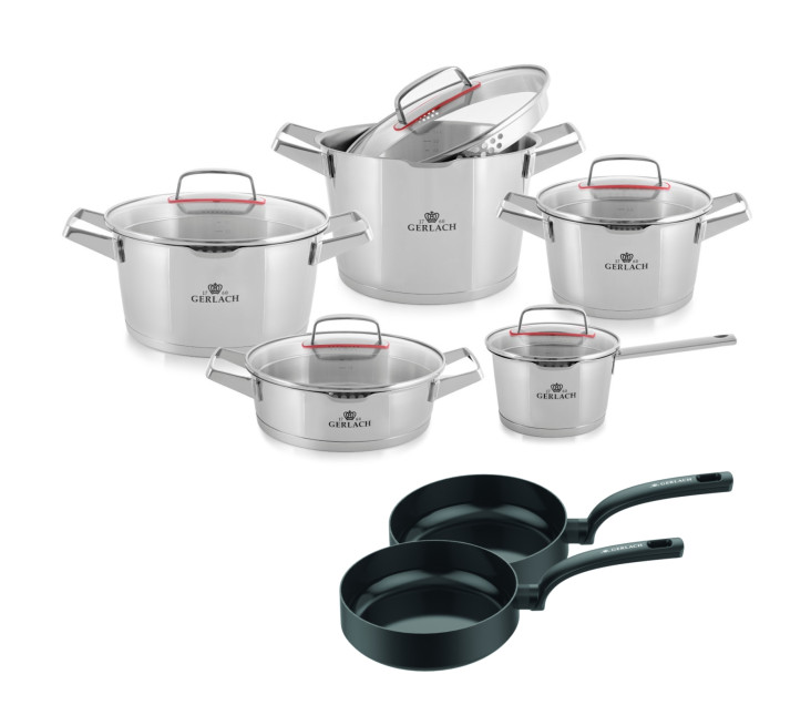 Superior pot set 10 pcs + 2x WINGS frying pans 26/28cm