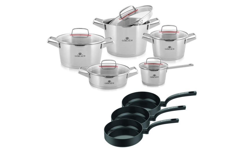 Superior pot set 10 pcs + 3x frying pan WINGS 24/26/28cm