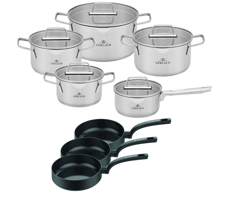 Ambiente pot set 10 pcs. + 3x frying pan Wings 24/26/28cm