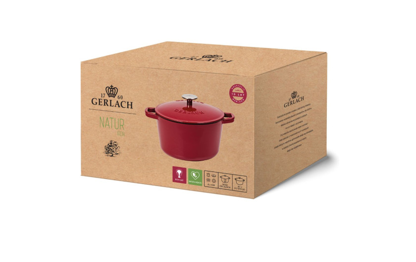 Cast iron pot 3 l NATUR IRON burgundy