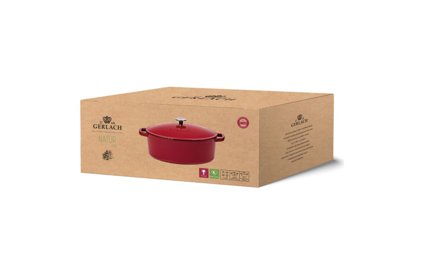 Cast iron roasting pan / dish 5.5 l NATUR IRON burgundy