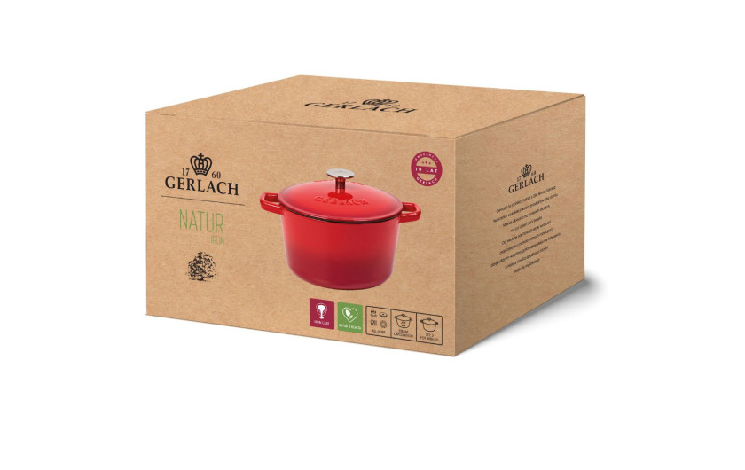 Cast iron pot 3 l NATUR IRON red gradient