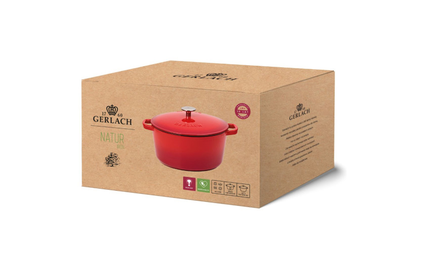 Cast iron pot 5 l NATUR IRON red gradient