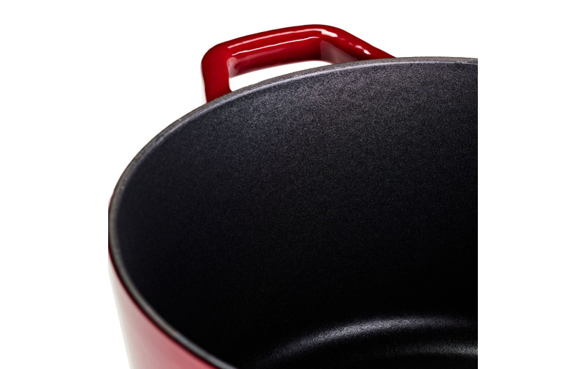 NATUR IRON set burgundy 3 pcs: Cast iron baking dish 5.5l + Cast iron pot 3l + Cast iron pot 5l