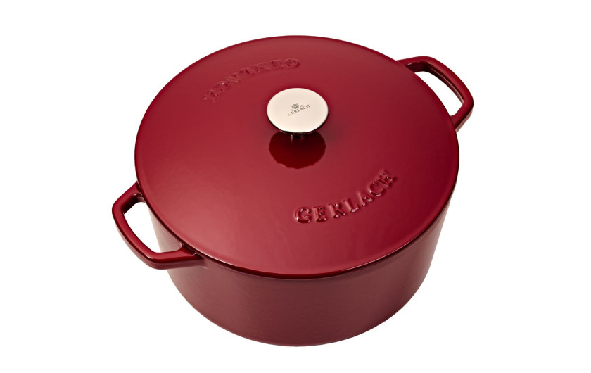 NATUR IRON set burgundy 3 pcs: Cast iron baking dish 5.5l + Cast iron pot 3l + Cast iron pot 5l