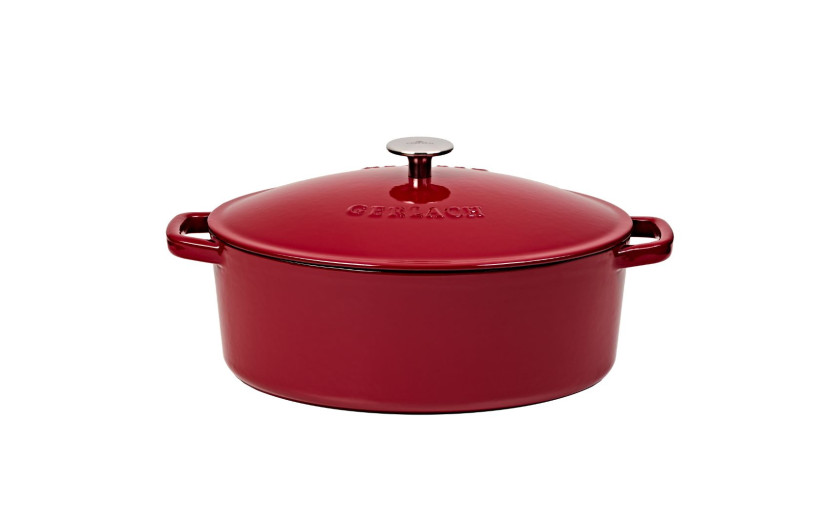 NATUR IRON set burgundy 3 pcs: Cast iron baking dish 5.5l + Cast iron pot 3l + Cast iron pot 5l