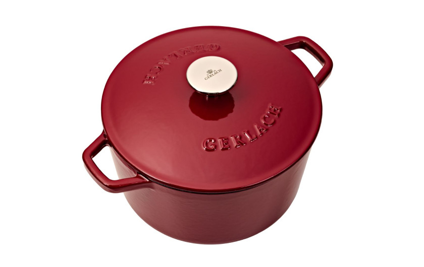 NATUR IRON set burgundy 3 pcs: Cast iron baking dish 5.5l + Cast iron pot 3l + Cast iron pot 5l