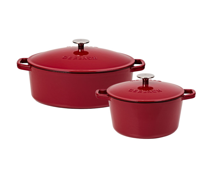 Cast iron baking dish burgundy 5.5l NATUR IRON + Cast iron pot burgundy 3l NATUR IRON